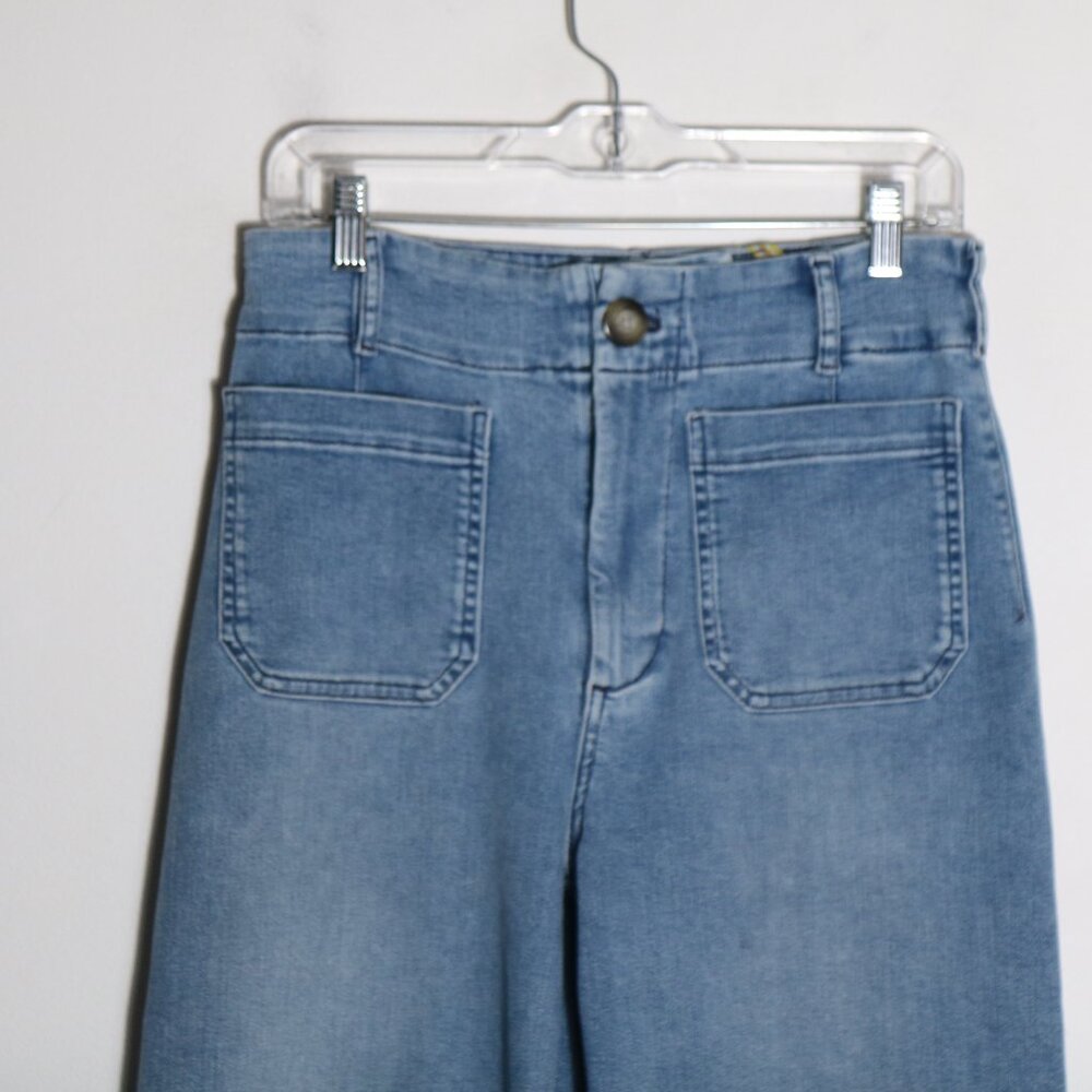 Anthropoloige Maeve Colette High Rise Wide Leg Trouser Jeans 28 Light Wash Ankle - Picture 2 of 7